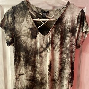 dark green and white tie dye shirt from Rue 21
